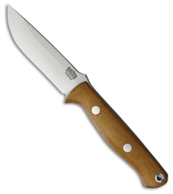 Bark River Bravo EDC Fixed Blade Knife Natural Canvas Micarta (3.375" Satin)