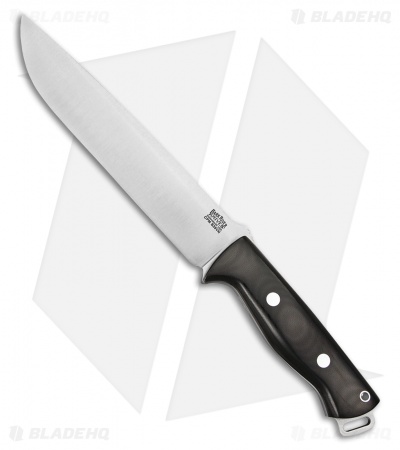 Bark River Bravo 2 Fixed Blade Knife Black Canvas Micarta (7" CPM-S35VN)