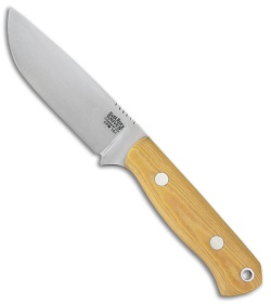 Bark River Bravo Necker II Fixed Blade Knife Yellow Canvas Micarta (3.50" Satin)