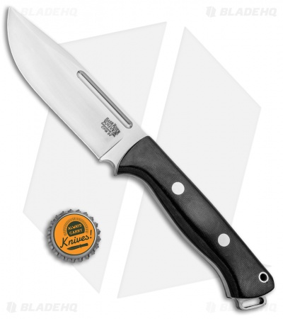 Bark River Squad Leader Fixed Blade Knife Black Micarta (4.6" Satin 3V) 