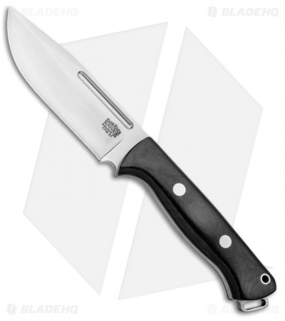 Bark River Squad Leader Fixed Blade Knife Black Micarta (4.6" Satin 3V) 
