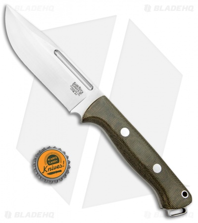 Bark River Squad Leader Fixed Blade Knife Green Micarta (4.6" Satin 3V) 