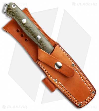 Bark River Squad Leader Fixed Blade Knife Green Micarta (4.6" Satin 3V) 