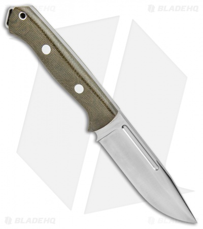 Bark River Squad Leader Fixed Blade Knife Green Micarta (4.6" Satin 3V) 