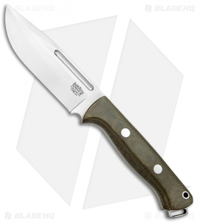 Bark River Squad Leader Fixed Blade Knife Green Micarta (4.6" Satin 3V) 