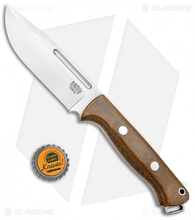 Bark River Squad Leader Fixed Blade Knife Natural  Micarta (4.6" Satin 3V) 