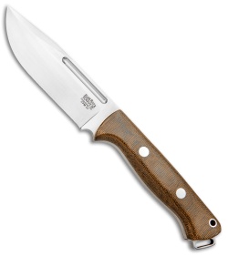 Bark River Squad Leader Fixed Blade Knife Natural  Micarta (4.6" Satin 3V) 