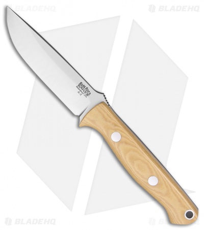 Bark River Bravo EDC Fixed Blade Knife Antique Ivory Micarta (3.25" A2 Satin)