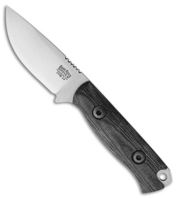 Bark River Bravo Necker Fixed Blade Knife Black Micarta (2.75" Satin)