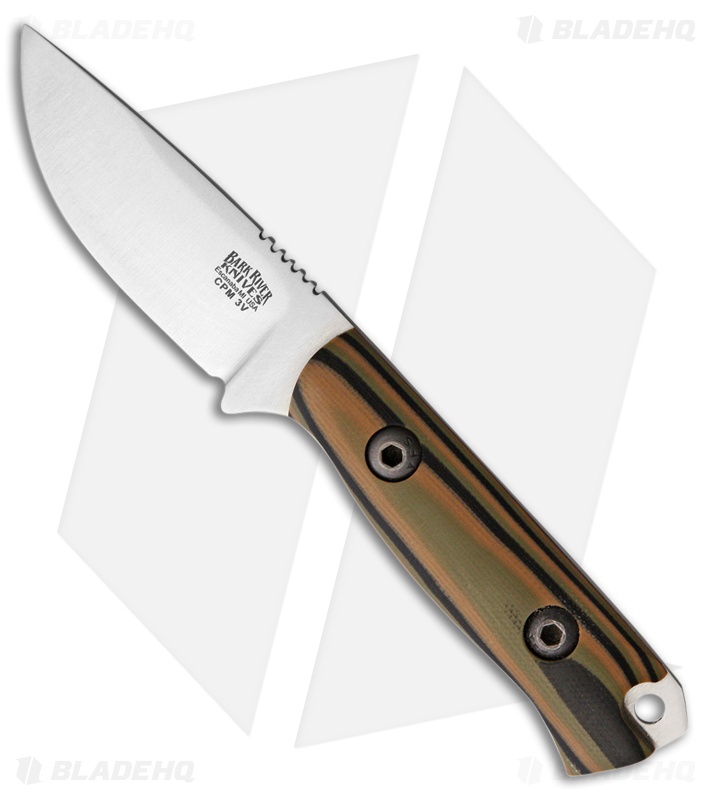 Bark River Bravo Necker Fixed Blade Knife Green Camo G-10 (2.75 