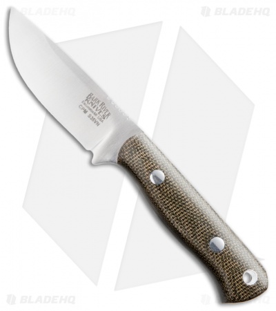 Bark River Bravo-Micro Fixed Blade Knife Green Micarta (2.25" Satin)