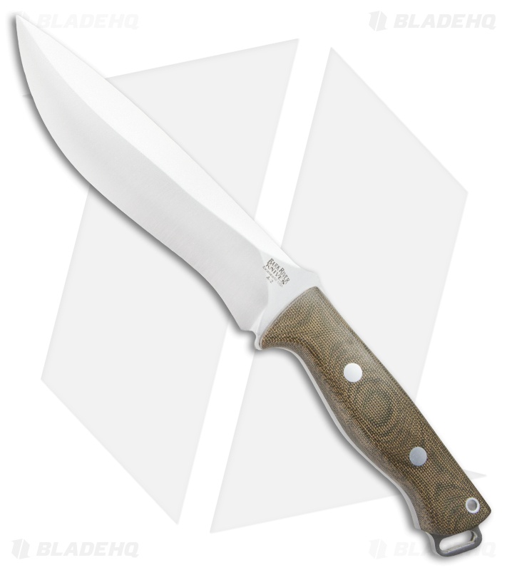 Bark River Knives Bravo Strike Force Knife Green Canvas Micarta (6.75" Satin)