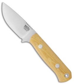 Bark River Bravo Necker Fixed Blade Knife Yellow Micarta (2.75" Satin)