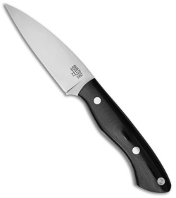 Bark River Bush Seax Bantam Fixed Blade Knife Black Canvas Micarta 