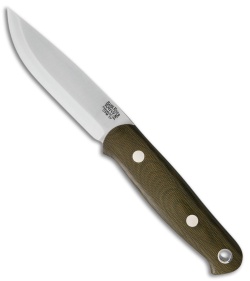 Bark River Bushcrafter II Fixed Blade Knife Green Canvas Micarta (4.5" CPM-3V)