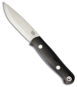 Bark River Bushcrafter Fixed Blade Black Canvas Micarta (3.875" Satin CPM-154)