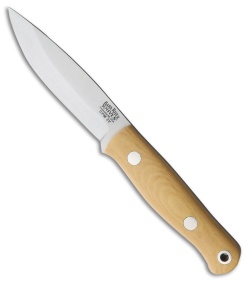 Bark River Mini Bushcrafter Fixed Blade Antique Ivory Micarta (2.625" Satin)