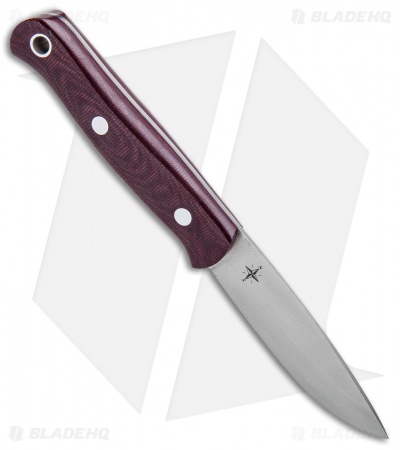 Bark River Ultra-Lite Bushcrafter Knife Burgandy Canvas Micarta (3.375" Satin)