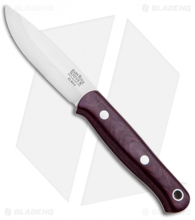 Bark River Ultra-Lite Bushcrafter Knife Burgandy Canvas Micarta (3.375" Satin)