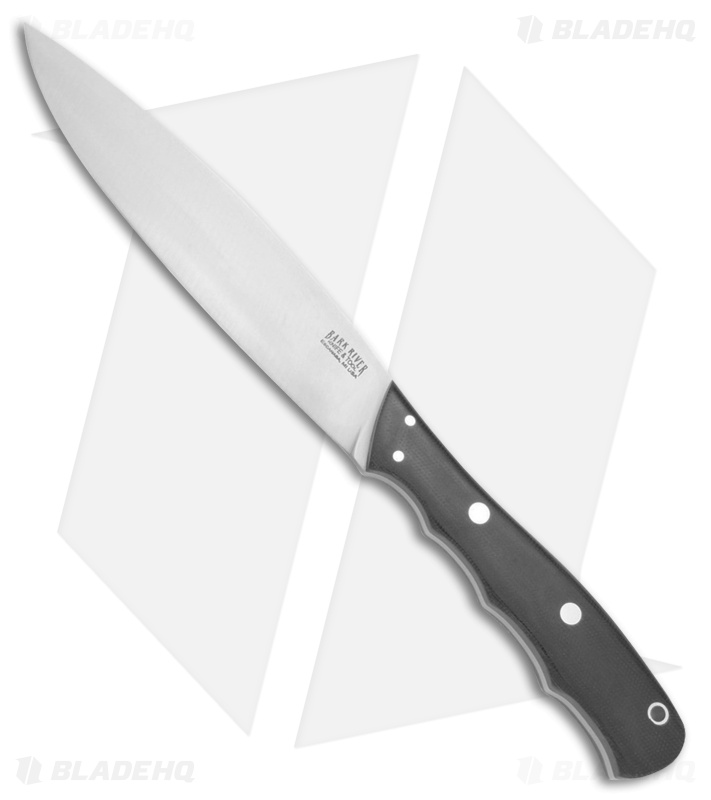 Bark River Canadian Camp Fixed Blade Knife Black Canvas Micarta (6.5" Satin A2)