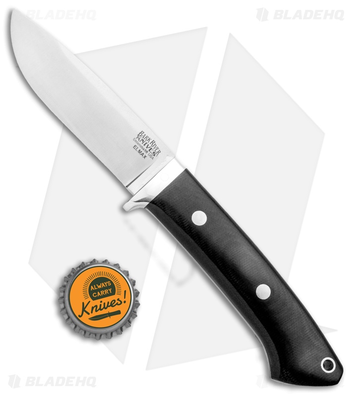 Bark River Classic Drop Point Knife Fixed Blade Black Micarta (3.75" Elmax)