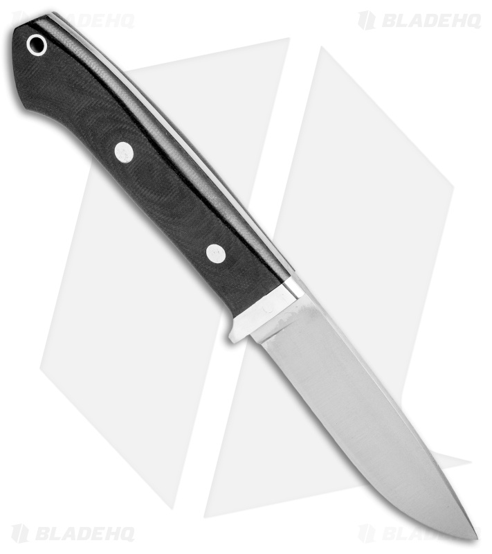 Bark River Classic Drop Point Knife Fixed Blade Black Micarta (3.75" Elmax)