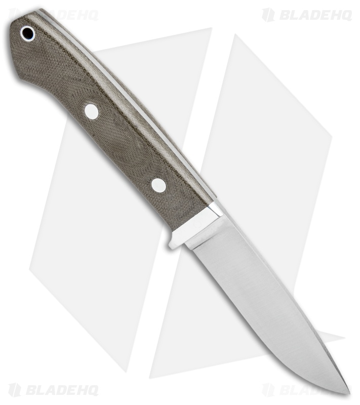 Bark River Classic Drop Point Knife Fixed Blade Green Micarta (3.75" Elmax)