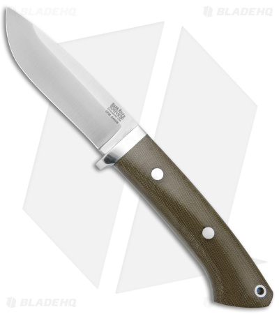 Bark River Classic Drop Point Fixed Blade Knife Green Micarta (3.75" Satin)     
