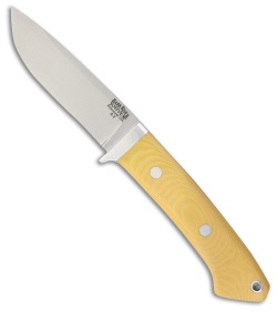 Bark River Classic Drop Point Hunter Fixed Blade Ivory Micarta (3.75" A2 Satin)