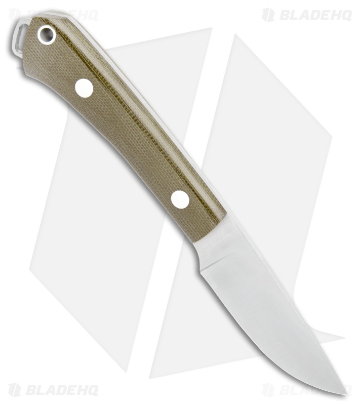 Bark River Mini Fox River Green Canvas Micarta Fixed Blade Knife (2.9" Satin 3V)