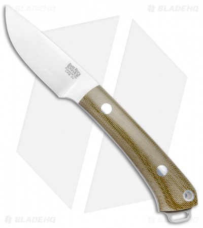 Bark River Mini Fox River Green Canvas Micarta Fixed Blade Knife (2.9" Satin 3V)