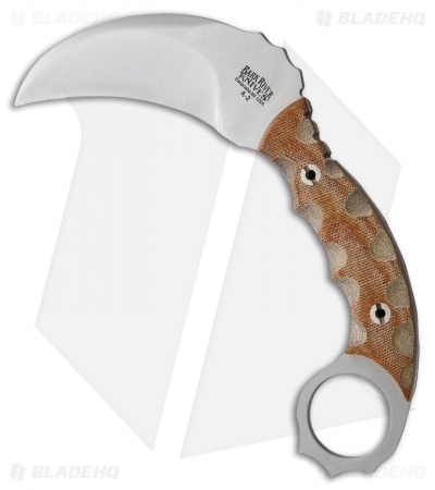 Bark River Ghost II Fixed Blade Knife Natural Canvas Micarta (3.5" Satin)