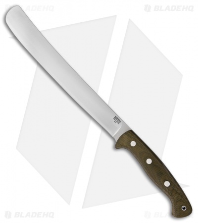 Bark River Knives Golok Fixed Blade Knife Green Canvas Micarta (11.25" Satin)