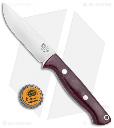Bark River Gunny Hunter LT Fixed Blade Knife Burgandy Micarta (3.75" Elmax)