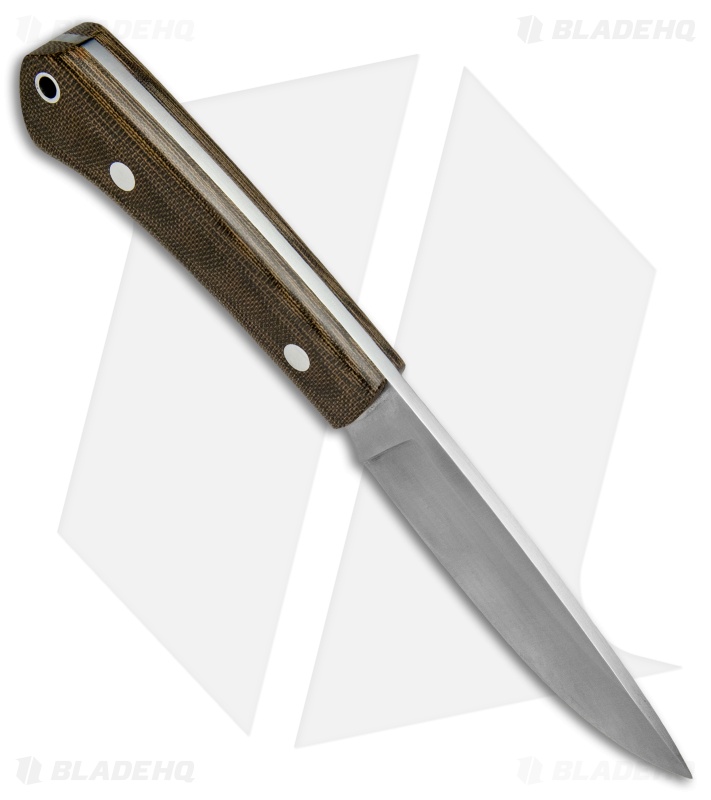 Bark River Knives Highland Special Fixed Blade Knife Green Micarta (4" Satin)