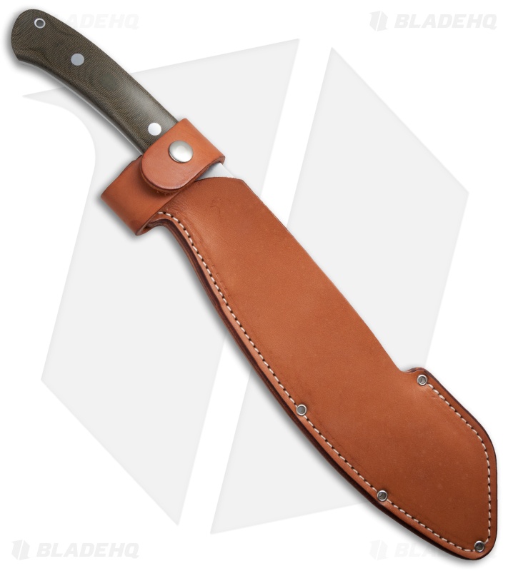 Bark River Knives Parang Knife Green Canvas Micarta (11.75" Satin)