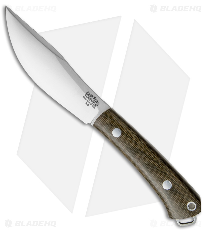 Bark River Knives Trail Buddy Fixed Blade Knife Green Canvas