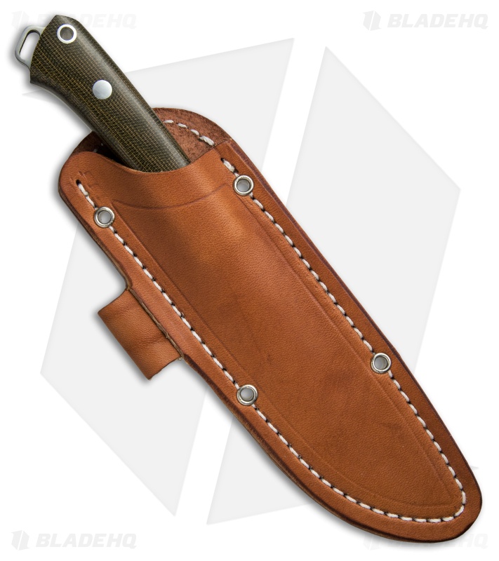 Bark River Knives Trail Buddy Fixed Blade Knife Green Canvas Micarta (4" Satin)