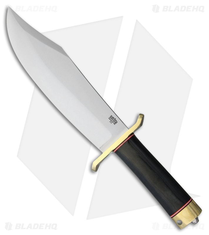 Bark River V-44 Bowie Fixed Blade Knife Black Canvas Micarta (9
