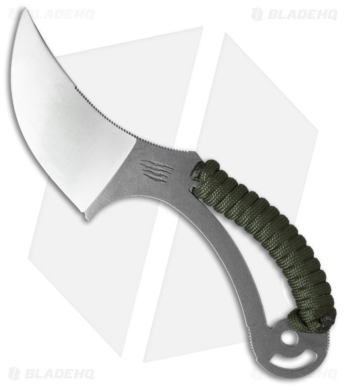 Bastinelli Cal Persian Fixed Blade Neck Knife OD Green Cord (2.5" Satin)
