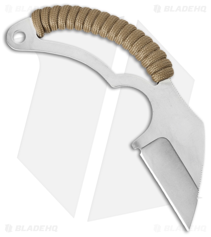 Bastinelli Moon's Kiss Fixed Blade Neck Knife Coyote Cord (1.75" Satin)