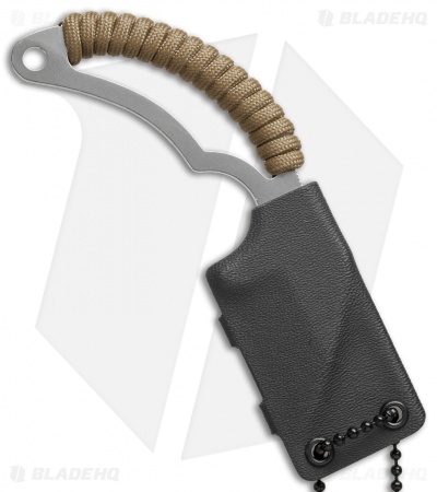 Bastinelli Moon's Kiss Fixed Blade Neck Knife Coyote Cord (1.75" Satin)
