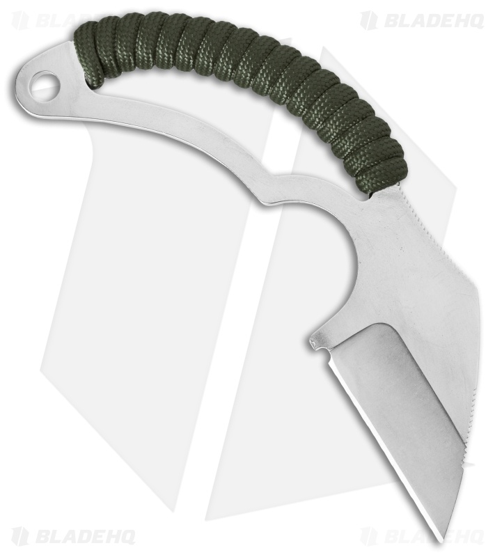 Bastinelli Moon's Kiss Fixed Blade Neck Knife OD Green Cord (1.75" Satin)
