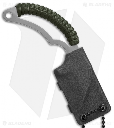 Bastinelli Moon's Kiss Fixed Blade Neck Knife OD Green Cord (1.75" Satin)