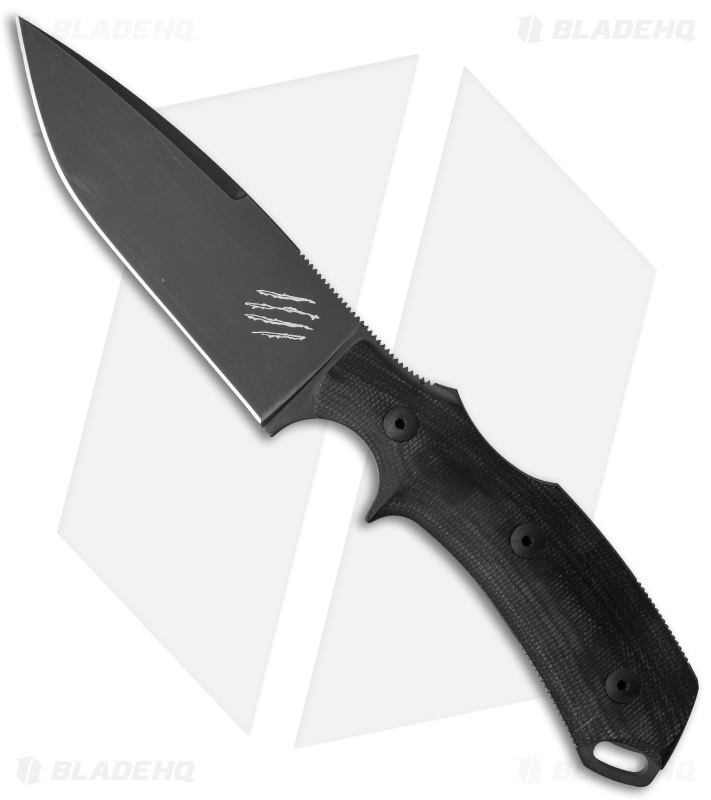 Bastinelli RED Fixed Knife Black Micarta (4" Black)