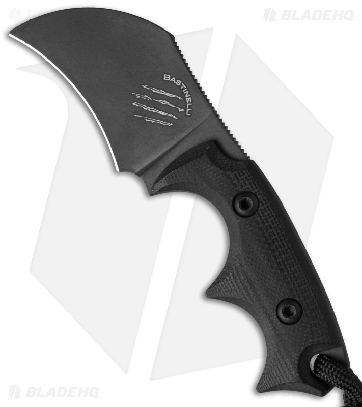 Bastinelli BB Drago Claw Champi Fixed Blade Knife (1.75" Black)