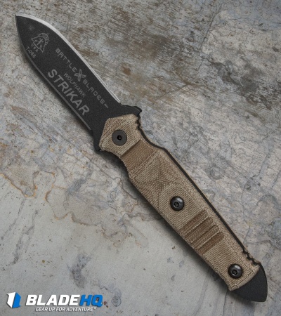Battle Blades Wolfhawk Strikar Dagger Fixed Blade Knife Brown G-10 (3" Black) 
