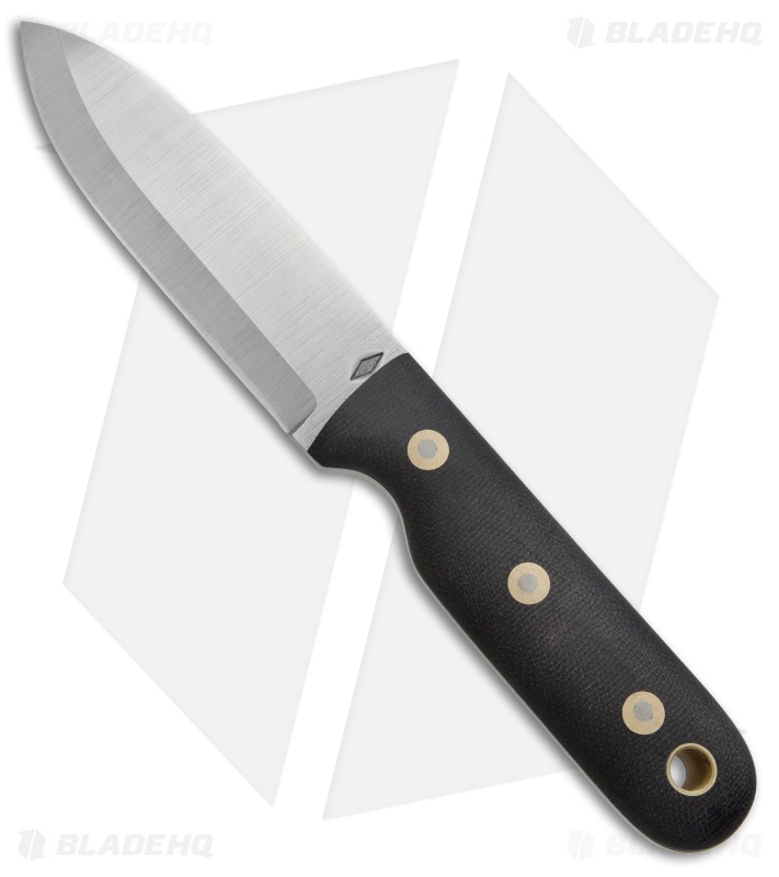 Battle Horse Knives Bushcrafter Fixed Blade Knife Black Micarta (4" Satin) BHK 