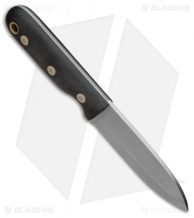 Battle Horse Knives Bushcrafter Fixed Blade Knife Black Micarta (4" Satin) BHK 