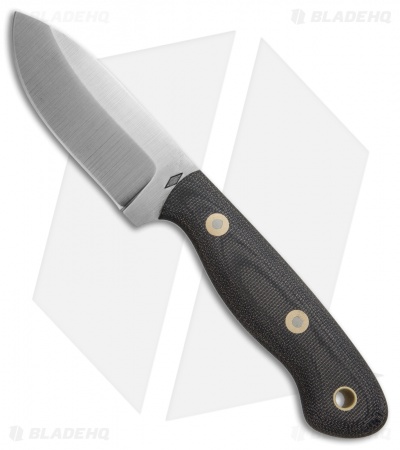 Battle Horse Knives Fox Hound Fixed Blade Knife Black Micarta (3.4" Satin) BHK